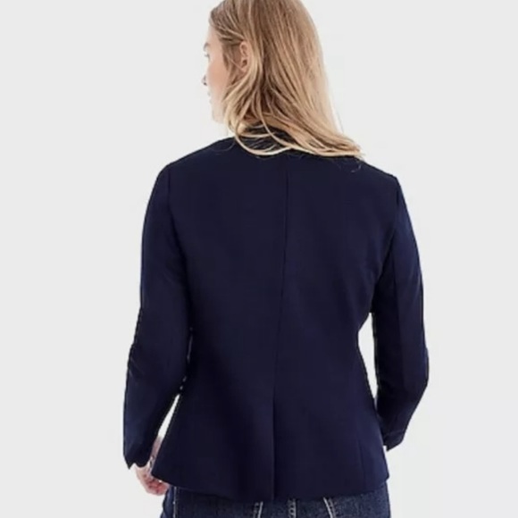 NWT J. CREW Business Casual Women’s Navy Suit Coat Jacket Stretch Twill Blazer - Picture 5 of 8